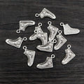 Detailed High Top Sneaker Charms in Antique Silver Finish view 3
