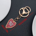 Four Purple Pink and Red Printed Heart Metal Clasp Keychain Designs view 8