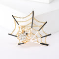 Spider Web Brooch Red or Clear Rhinestone Spider Accents view 7