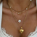 Four Shell Flower Wrapped Bead Natural Pearl And Shell Necklaces view 1