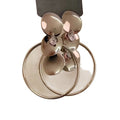 Silver Tone Disc and Wire Circle Statement Earrings view 5