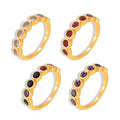 Gold Five-Stone Bezel Zircon Band Ring Sizes 6 to 8 view 5