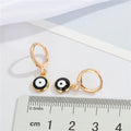 Round Evil Eye Huggie Drop Earrings in Fourteen Color Finishes view 4