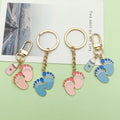Baby Shower Charm Keychains Featuring Blue Bottle Clasp Across 14 Pictured Variations view 4