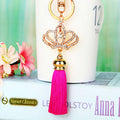 Crown Tassel Keychains with Optional Plush Pom Pom in Twenty Options view 9