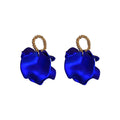 Layered Petal Drop Earrings With Textured Oval Tops view 5