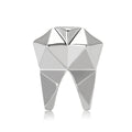 Geometric Molar Tooth Brooch With Polished Metal And Sculpted Decorative Details view 5