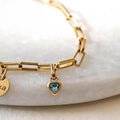 Gold Tone Chain Necklaces With Twelve Colorful Heart Birthstones view 4