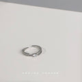 Silver Tone Multi Band Clear Stone Flower Open Adjustable Ring view 3