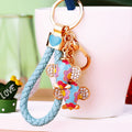 Multicolor Jeweled Mini Airplane Keychain with Gold Tone Hardware view 2
