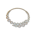 White Graduated Pearl Choker Double Layer Front Necklace view 5