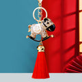 Mini Crystal Rocking Horse Keychains with Straps and Tassels view 3