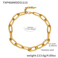 Chunky Paperclip Link Necklace Bracelet Gold Steel view 8