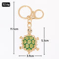 Rhinestone Turtle Keychain Enamel Shell Animal Charm view 3