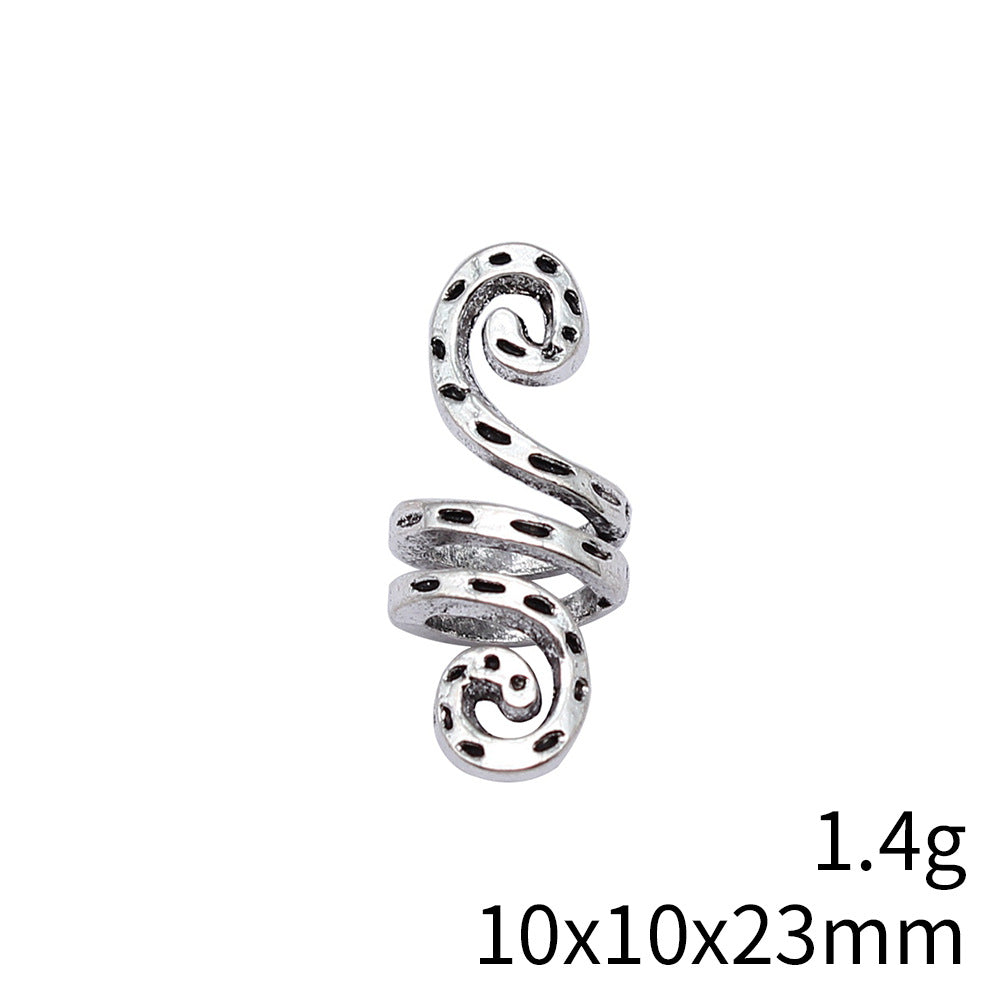 10x10x23mm 1.4g Multicolor Zinc Alloy Geometric Spiral Dreadlock Hair Beads for Braid Jewelry DIY