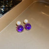 Purple Cluster Earrings