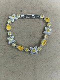 Silver Flower Teardrop Crystal Bracelets Four Colors view 7