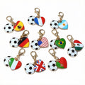 Soccer Ball and Heart Flag Lobster Clasp Charms in Eleven Designs view 5