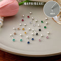 Eight Color Two and Three Millimeter Round Stud Earrings view 2