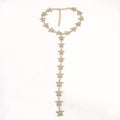 Crystal Star Y Drop Necklace in Gold and Silver Tones view 5