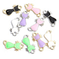 Enamel-Look Silver Gold Cat Alloy Charms in 12 Styles view 1
