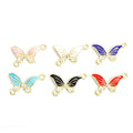 Crystal Butterfly Connector Charms in Seven Enamel Colors view 3