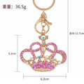 Rhinestone Crown Keychain Gold Metal Crystal Bag Charm view 4