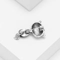 Silver Crystal Fox Brooch Abalone Shell Body and Tail view 4