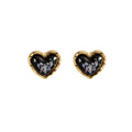 Gold Rim Shell Look Heart Clip and Stud Earrings in Two Colors view 5
