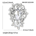 Oval Crystal Bow Cluster Brooch in 8 Color Options view 9