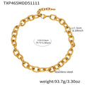Chunky Oval Curb Chain Necklace Bracelet Gold Steel Two-Tone view 8