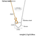Infinity Heart Zircon Necklace Bracelet Gold Steel Two-Tone view 11