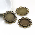 Double Scallop Round Pendant Bezel Settings in Two Finishes view 4