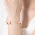 Open OT Toggle Clasp Cuff Bangle Rose Gold Gold Steel view 4