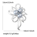 Openwork Flower Brooch with Pearl Cluster in Two Metal Tones view 6