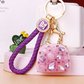 Mixed Bow Pearl Handbag and Jelly Handbag Keychains with Fortune Loops view 12