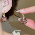 Faceted Flower and Teardrop Earrings in Two Warm Colorways view 3