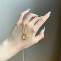 Twisted Open Heart Pendant Necklace on Fine Gold Tone Chain view 2