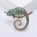 Crystal Chameleon Brooch on Branch in Four Color Palettes view 6