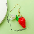 Resin Fruit Charm Dangle Earrings with Lily Flower Bead view 9