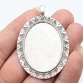 Triangle Border Oval Pendant Setting 30x40mm Two Finishes view 4