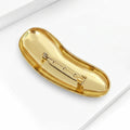 Smooth Curved Bar Brooch in Polished Metal for Jackets and Scarves view 3