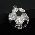Rhinestone Basketball Soccer Ball Charm Pendant Silver And Gold Tone view 7