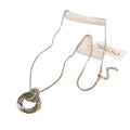 Silver Interlocking Ring Pendant Long Chain Necklace view 5