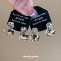 Oval Crystal Cluster Stud Earrings in Two Styles With Silver-Tone Settings view 3