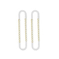 Elongated U Hoop Earrings With Double Row Clear Zircon view 6