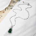 Gourd Pendant Necklaces Silver Tone White Green 2 Colors view 2