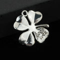 Four Leaf Clover Good Luck Charm Pendant Three Metal Tones view 3