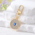 Gold and Silver Tone Crystal Evil Eye Clip Keychains in Six Designs view 3