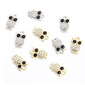 Black Eye Rhinestone Owl Pendant Charms in Two Finishes view 4